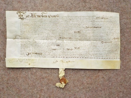 1632 witham essex vellum deed - 1632,